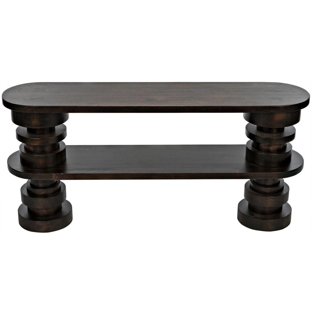 Noir Furniture Noir Fuller Console, Ebony Walnut Accent Tables