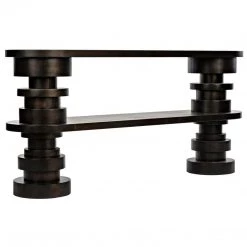 Noir Furniture Noir Fuller Console, Ebony Walnut Accent Tables