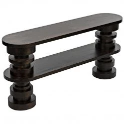 Noir Furniture Noir Fuller Console, Ebony Walnut Accent Tables