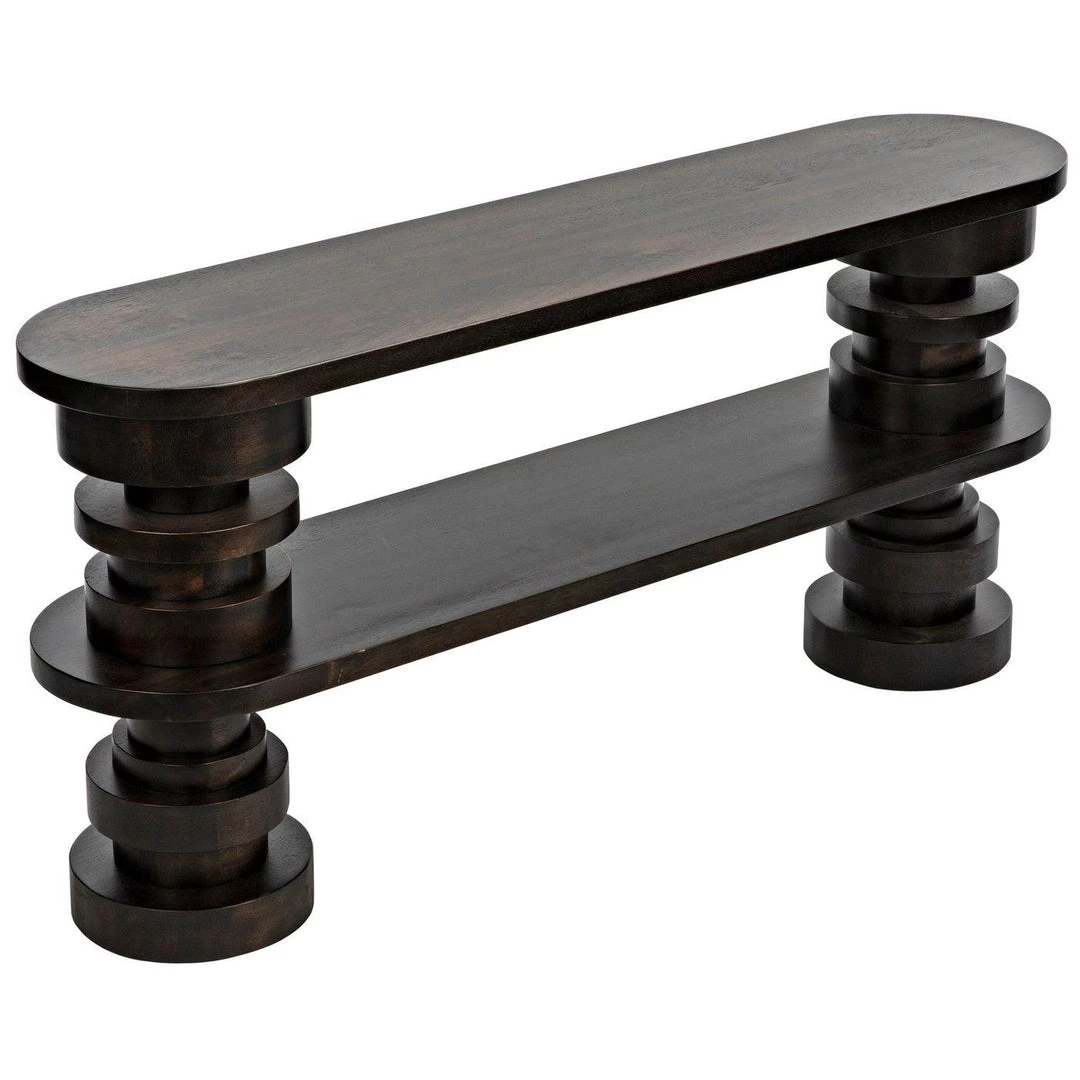 Noir Furniture Noir Fuller Console, Ebony Walnut Accent Tables