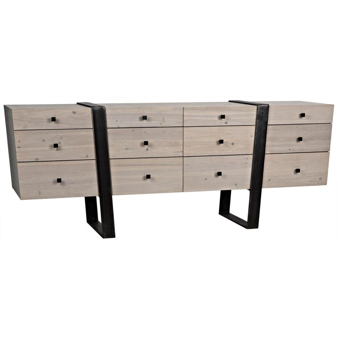Noir Furniture Noir Mendez Sideboard W/Metal, Bleached Wood