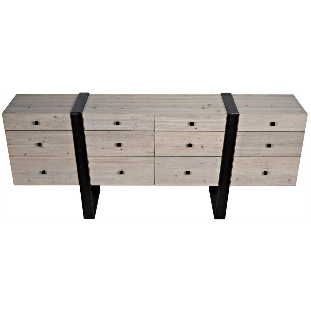 Noir Furniture Noir Mendez Sideboard W/Metal, Bleached Wood