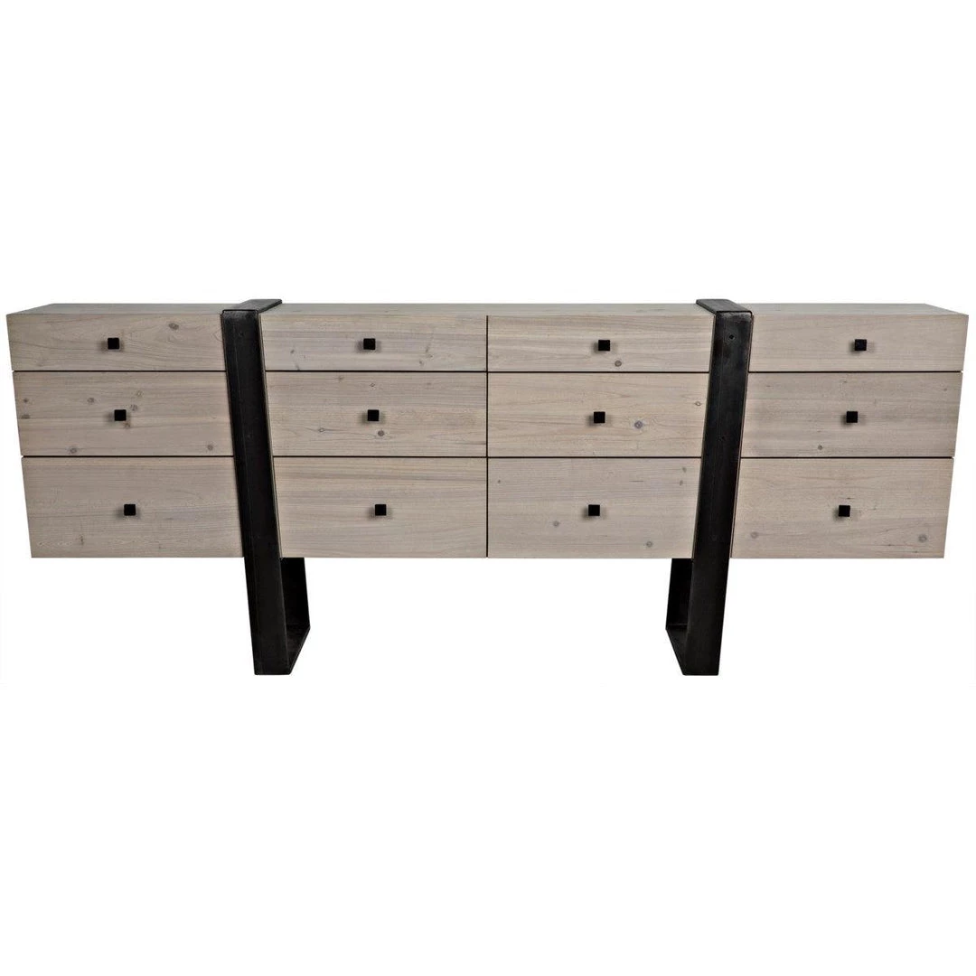 Noir Furniture Noir Mendez Sideboard W/Metal, Bleached Wood
