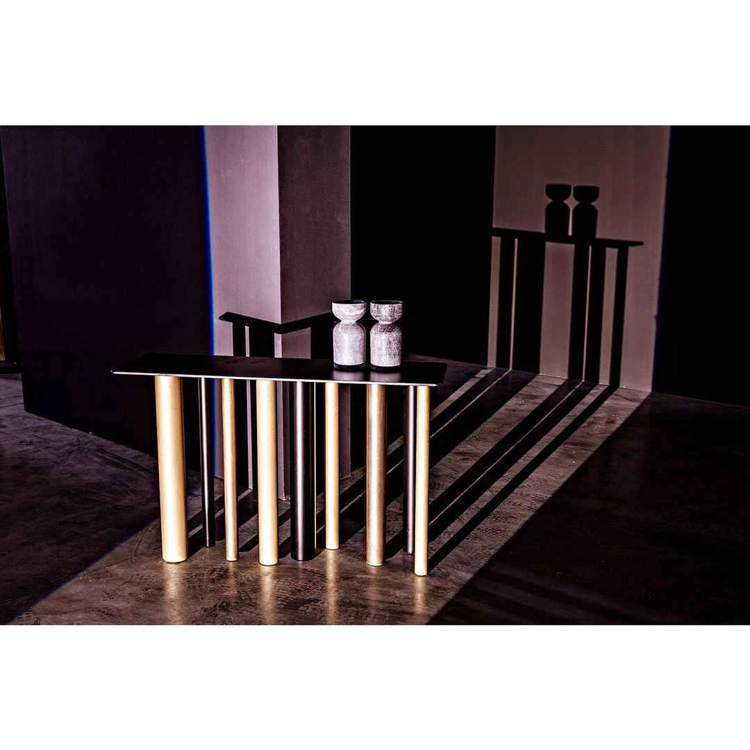 Noir Furniture Noir Tessio Console, Steel