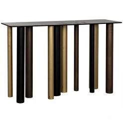 Noir Furniture Noir Tessio Console, Steel