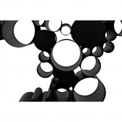 Noir Furniture Accent Tables Noir Paradox Console, Black Steel With Glass Top