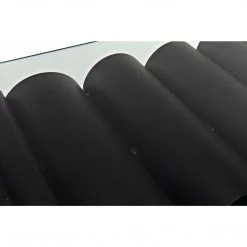 Noir Furniture Accent Tables Noir Paradox Console, Black Steel With Glass Top