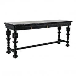 Noir Furniture Noir Portuguese Console, Hand Rubbed Black