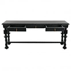 Noir Furniture Noir Portuguese Console, Hand Rubbed Black