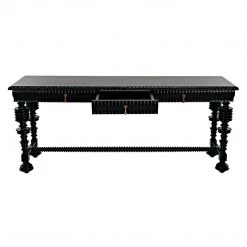 Noir Furniture Noir Portuguese Console, Hand Rubbed Black