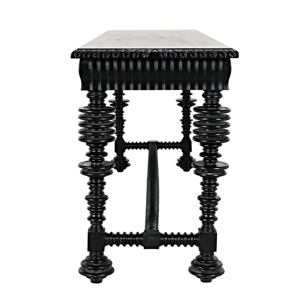 Noir Furniture Noir Portuguese Console, Hand Rubbed Black