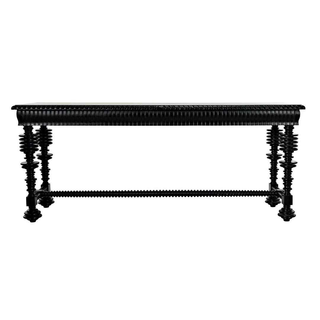 Noir Furniture Noir Portuguese Console, Hand Rubbed Black