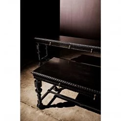 Noir Furniture Noir Portuguese Console, Hand Rubbed Black