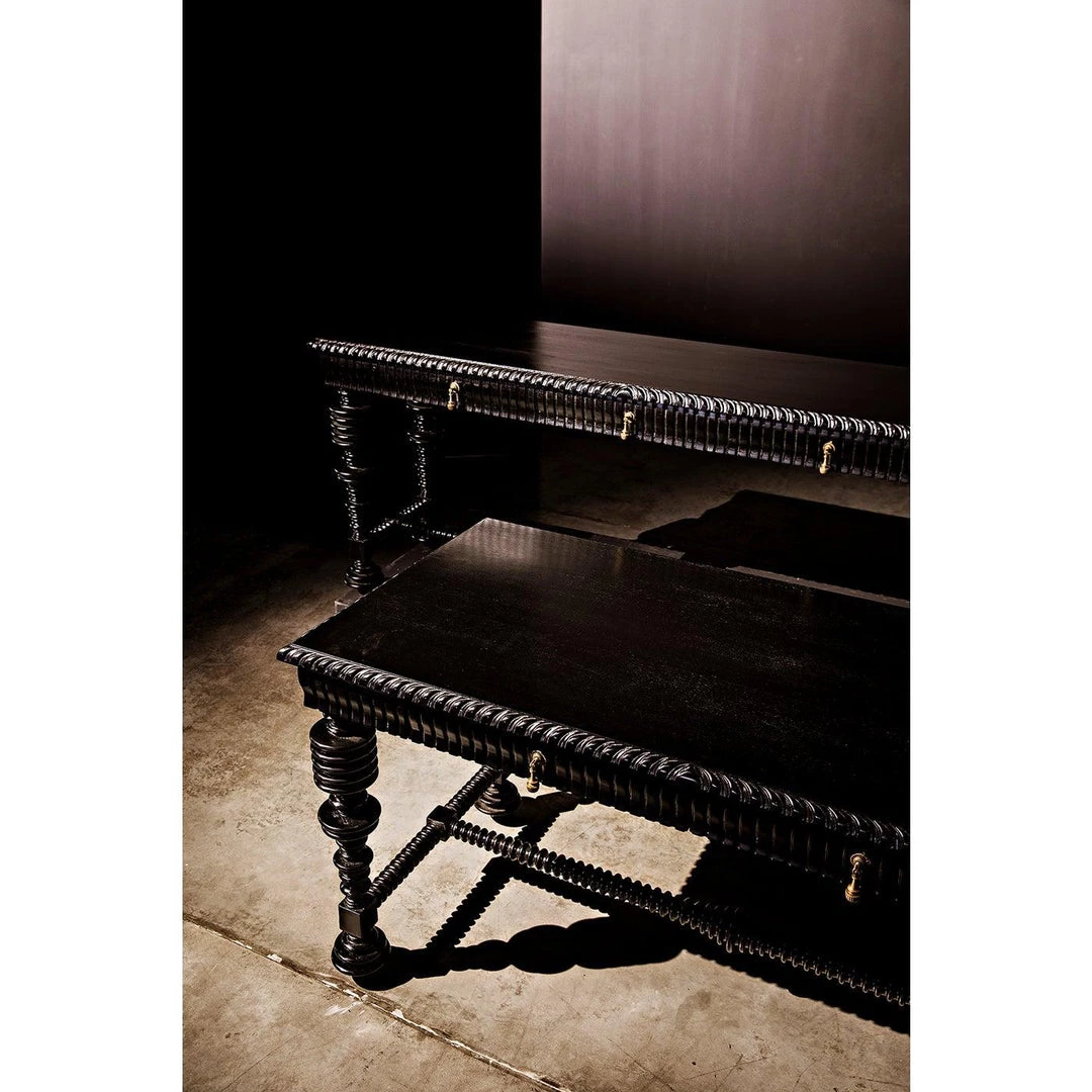 Noir Furniture Noir Portuguese Console, Hand Rubbed Black