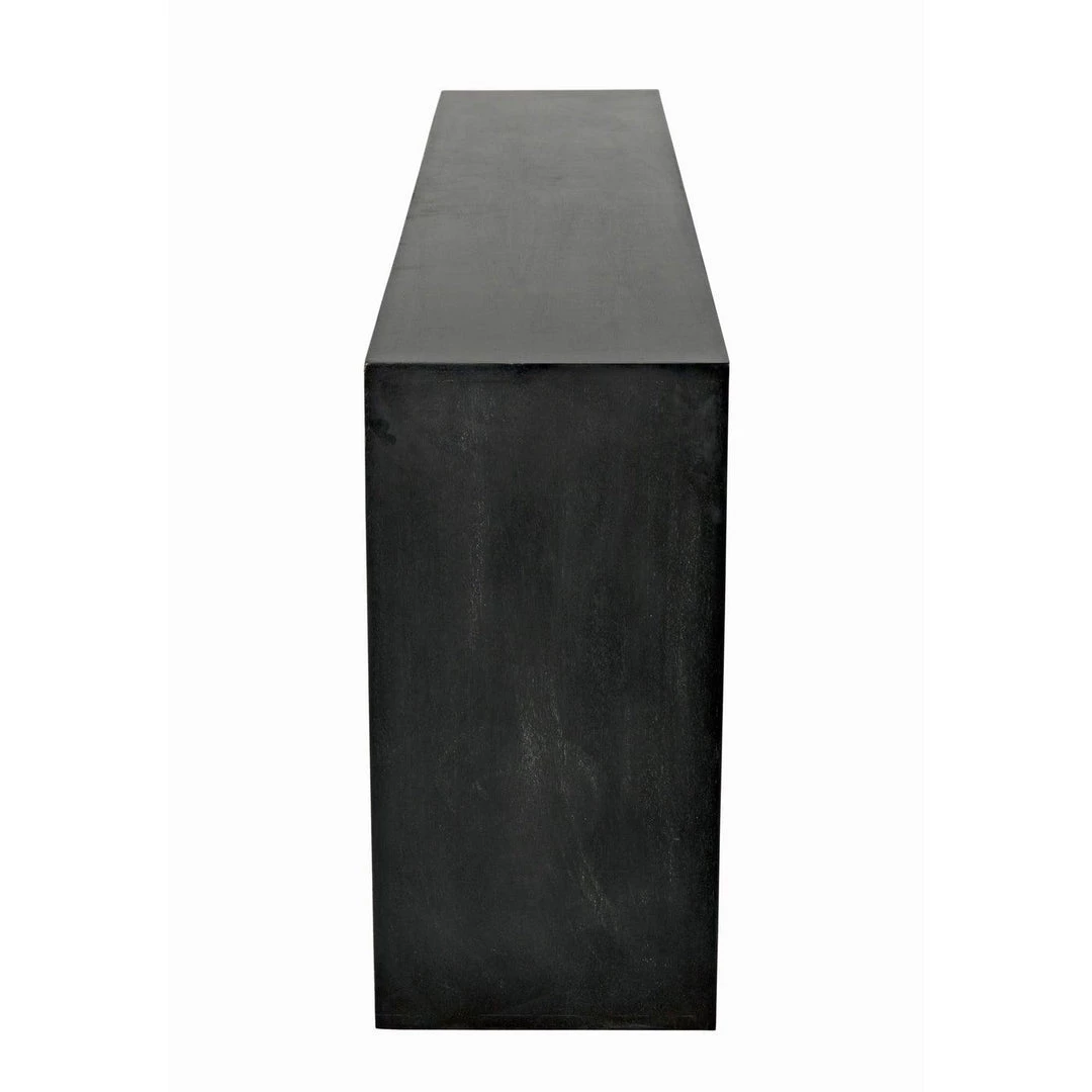 Noir Furniture Accent Tables Noir Messer Shelf, Hand Rubbed Black And Gray Wash