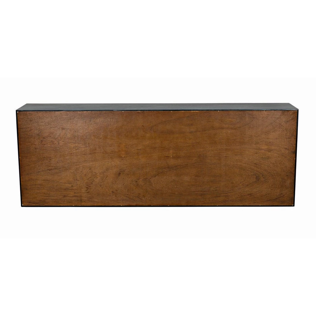 Noir Furniture Accent Tables Noir Messer Shelf, Hand Rubbed Black And Gray Wash