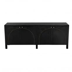 Noir Furniture Noir Weston Sideboard, Hand Rubbed Black With Light Brown Trim