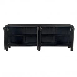 Noir Furniture Noir Weston Sideboard, Hand Rubbed Black With Light Brown Trim