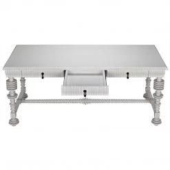 Noir Furniture Portuguese Desk, Solid White