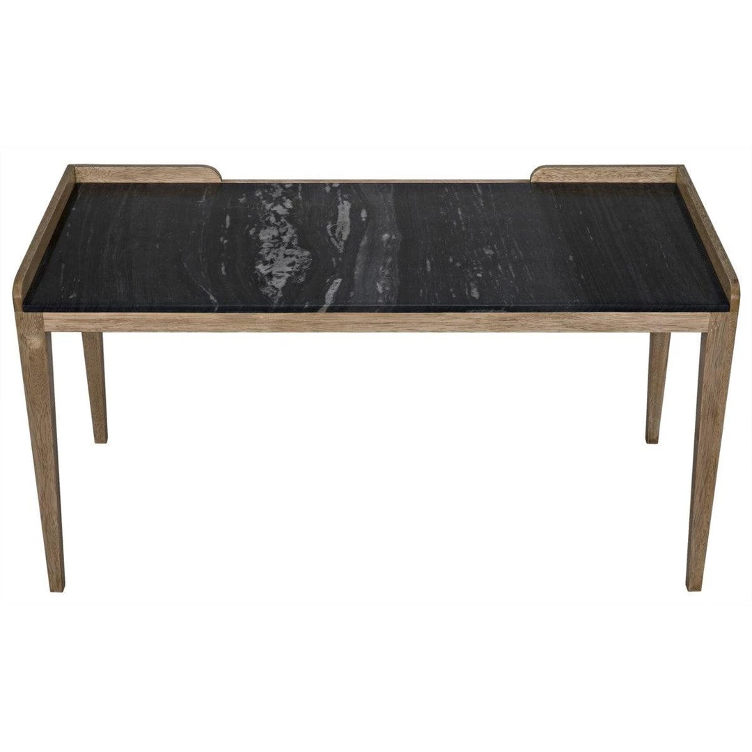 Noir Furniture Wod Ward Desk, Bleached Walnut With Stone Top