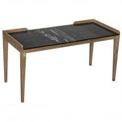 Noir Furniture Wod Ward Desk, Bleached Walnut With Stone Top