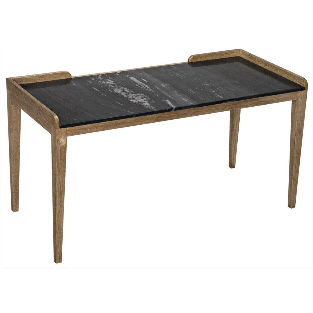 Noir Furniture Wod Ward Desk, Bleached Walnut With Stone Top