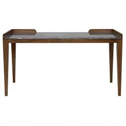 Noir Furniture Wod Ward Desk, Dark Walnut With Stone Top