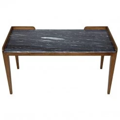 Noir Furniture Wod Ward Desk, Dark Walnut With Stone Top