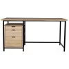 Noir Furniture Nabucco Desk, Bleached Walnut And Metal