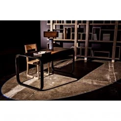 Noir Furniture Harvey Desk, Black Metal
