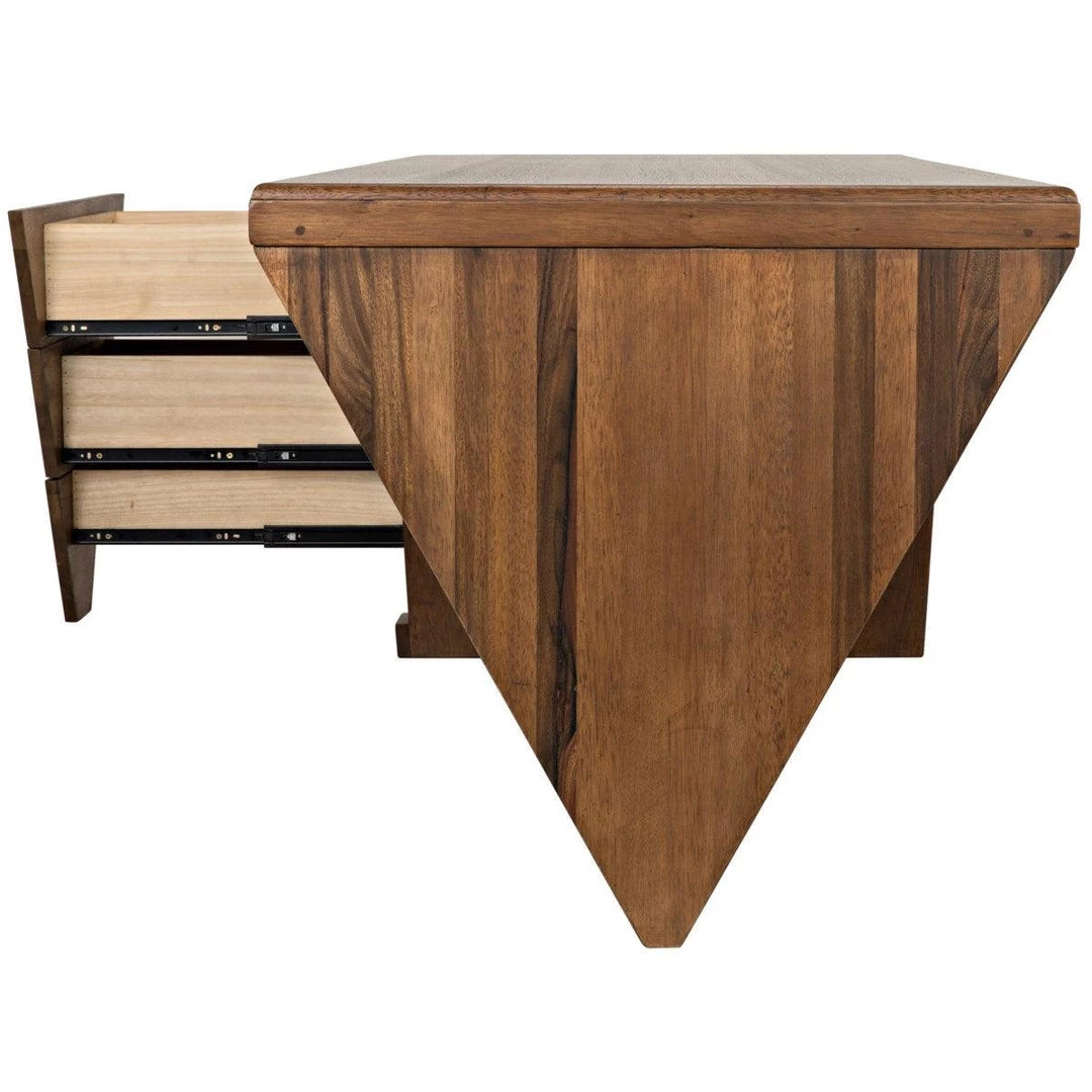 Noir Furniture Tetramo Desk, Dark Walnut
