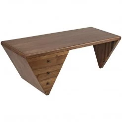 Noir Furniture Tetramo Desk, Dark Walnut