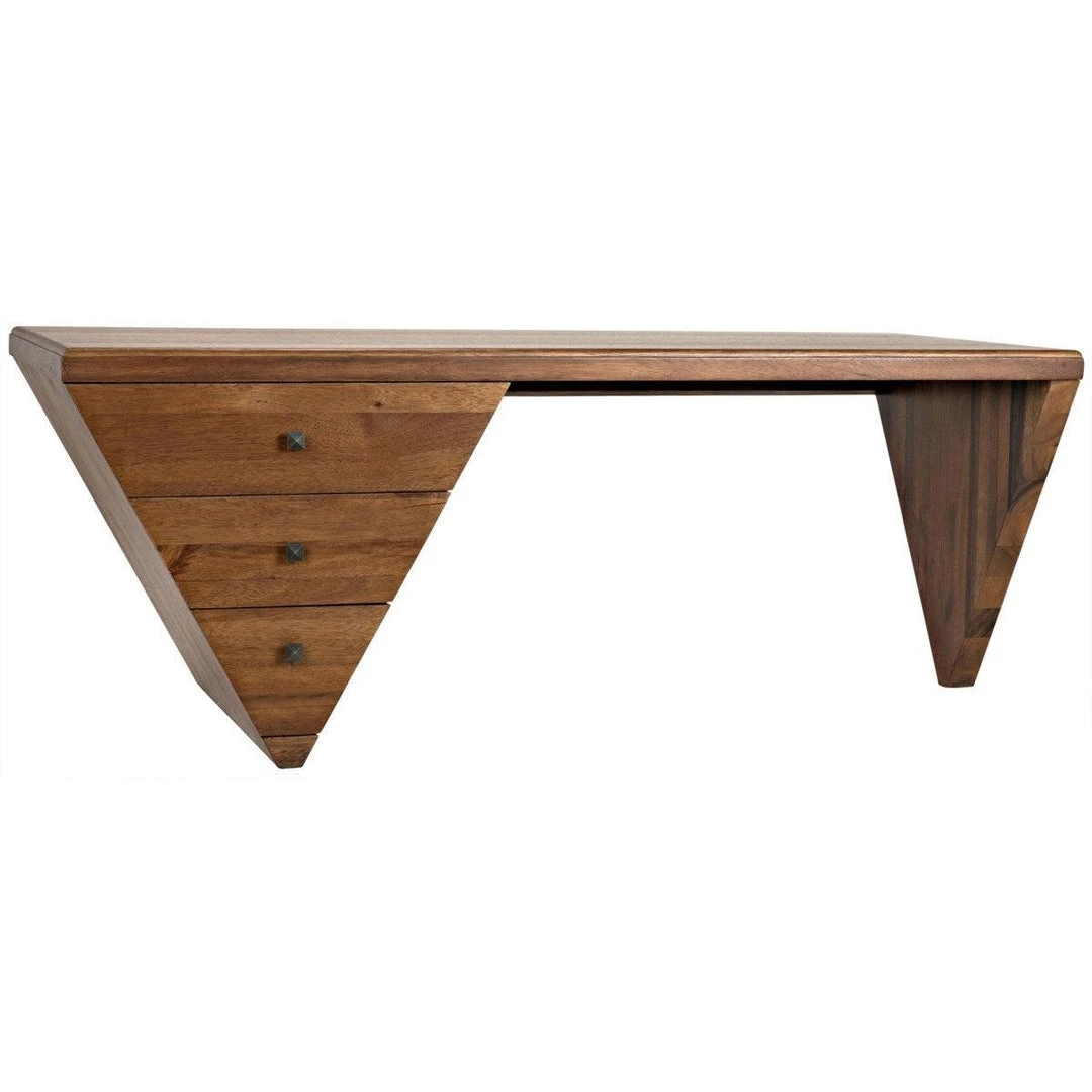 Noir Furniture Tetramo Desk, Dark Walnut