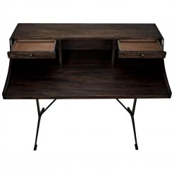 Noir Furniture Noir Croft Desk With Steel, Ebony Walnut