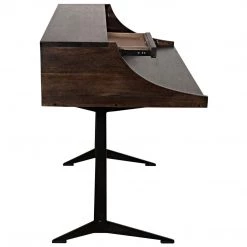 Noir Furniture Noir Croft Desk With Steel, Ebony Walnut