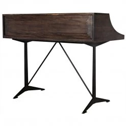 Noir Furniture Noir Croft Desk With Steel, Ebony Walnut
