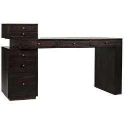 Noir Furniture Noir Tokyo Desk, Ebony Walnut
