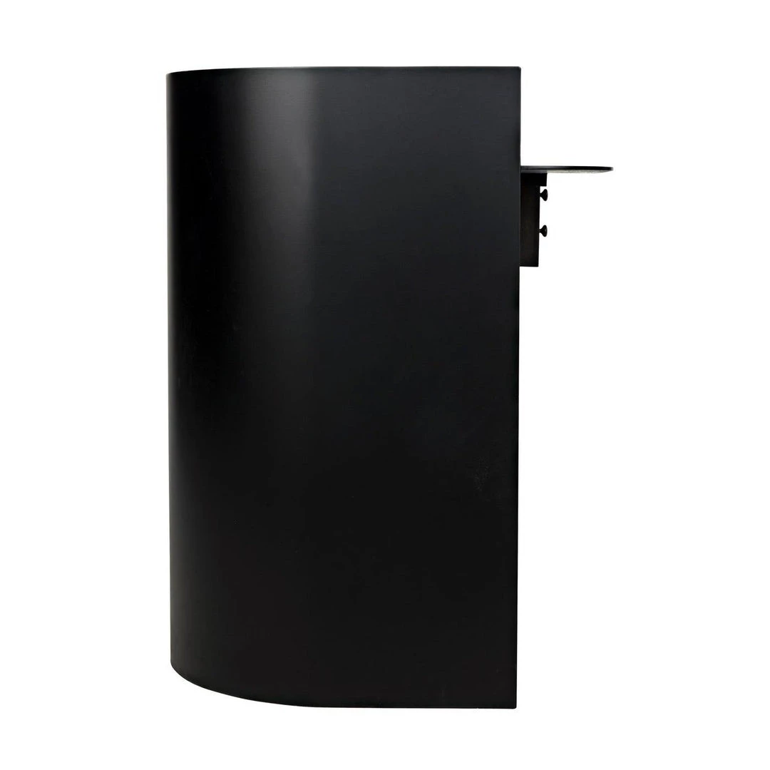 Noir Furniture Noir Scarlett Desk, Black Steel With Ebony Walnut Drawers