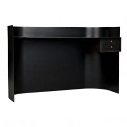 Noir Furniture Noir Scarlett Desk, Black Steel With Ebony Walnut Drawers