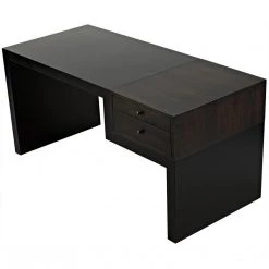 Noir Furniture Noir Alvaro Desk, Black Steel With Ebony Walnut