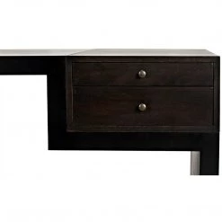 Noir Furniture Noir Alvaro Desk, Black Steel With Ebony Walnut