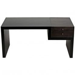 Noir Furniture Noir Alvaro Desk, Black Steel With Ebony Walnut