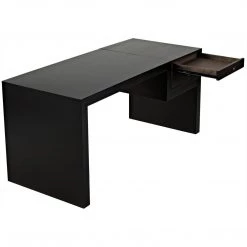 Noir Furniture Noir Alvaro Desk, Black Steel With Ebony Walnut
