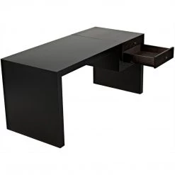 Noir Furniture Noir Alvaro Desk, Black Steel With Ebony Walnut