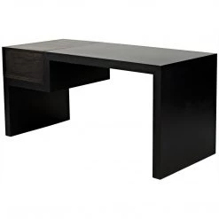 Noir Furniture Noir Alvaro Desk, Black Steel With Ebony Walnut