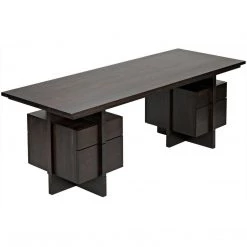 Noir Furniture Noir Bridge Desk, Ebony Walnut