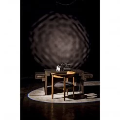 Noir Furniture Noir Barzini Desk, Hand Rubbed Black With Light Brown Trim