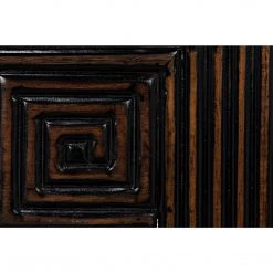 Noir Furniture Noir Barzini Desk, Hand Rubbed Black With Light Brown Trim