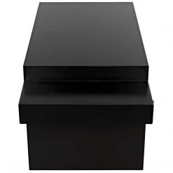 Noir Furniture Noir Barzini Desk, Hand Rubbed Black With Light Brown Trim