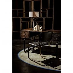 Noir Furniture Noir Voltes Desk, Ebony Walnut With Black Steel